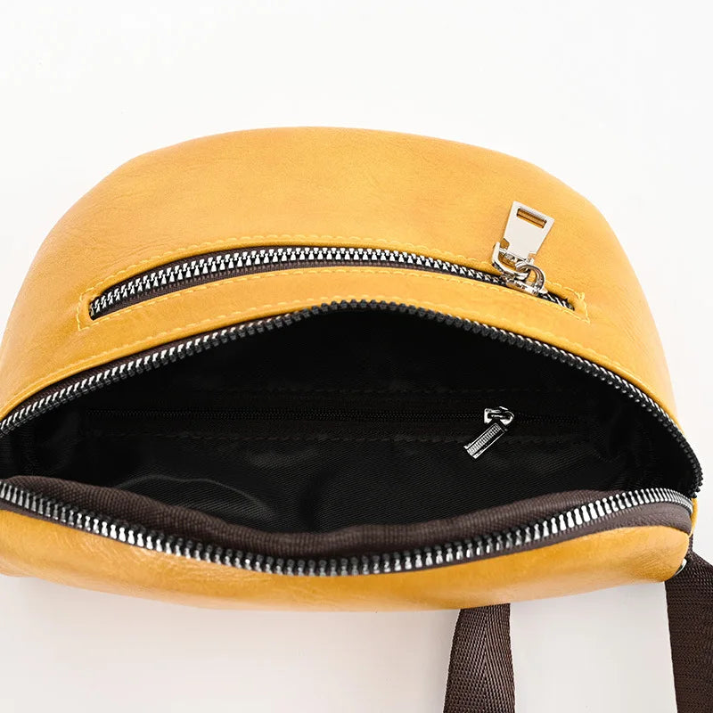 Multifunction Women's Fanny Pack Shoulder Bag Leather Chest Bag Female Belt