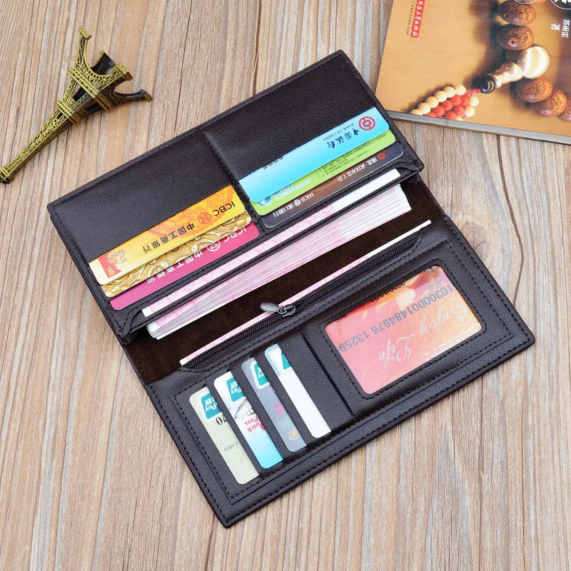 Embossed PU Leather Men's Long Wallet Large Capacity Soft Wallet
