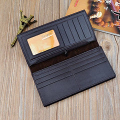 Embossed PU Leather Men's Long Wallet Large Capacity Soft Wallet
