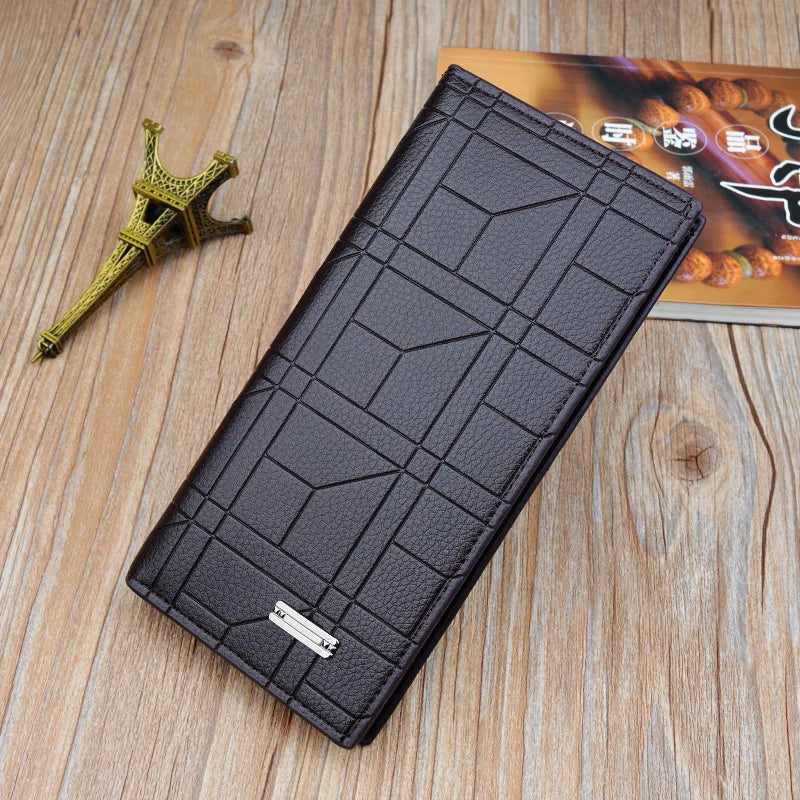 Embossed PU Leather Men's Long Wallet Large Capacity Soft Wallet