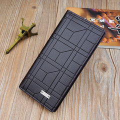 Embossed PU Leather Men's Long Wallet Large Capacity Soft Wallet