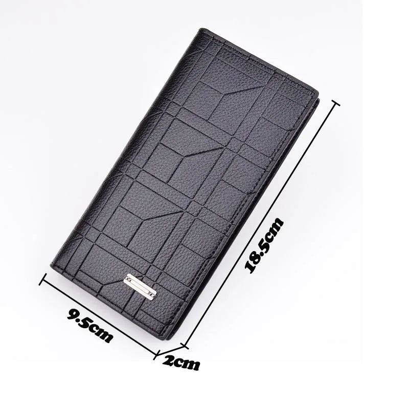 Embossed PU Leather Men's Long Wallet Large Capacity Soft Wallet