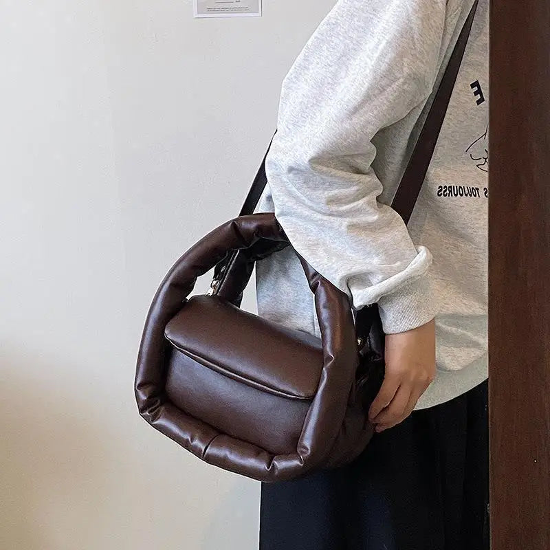Padded Crossbody Bag Small Winter Tote Purses for Women