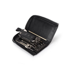 Hand-made Sheepskin Key Wallet in Knitting Style