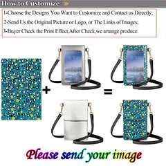 Skull Print Shoulder Bag with Touch Screen Phone Pouch