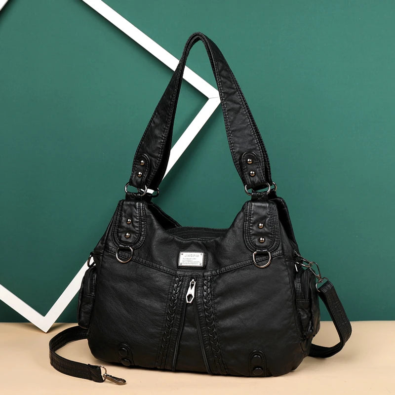 Soft Leather Handbags Women's Bags High Woman Messenger Bag