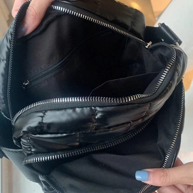 Winter Crossbody Down Bag Handbag with Strap