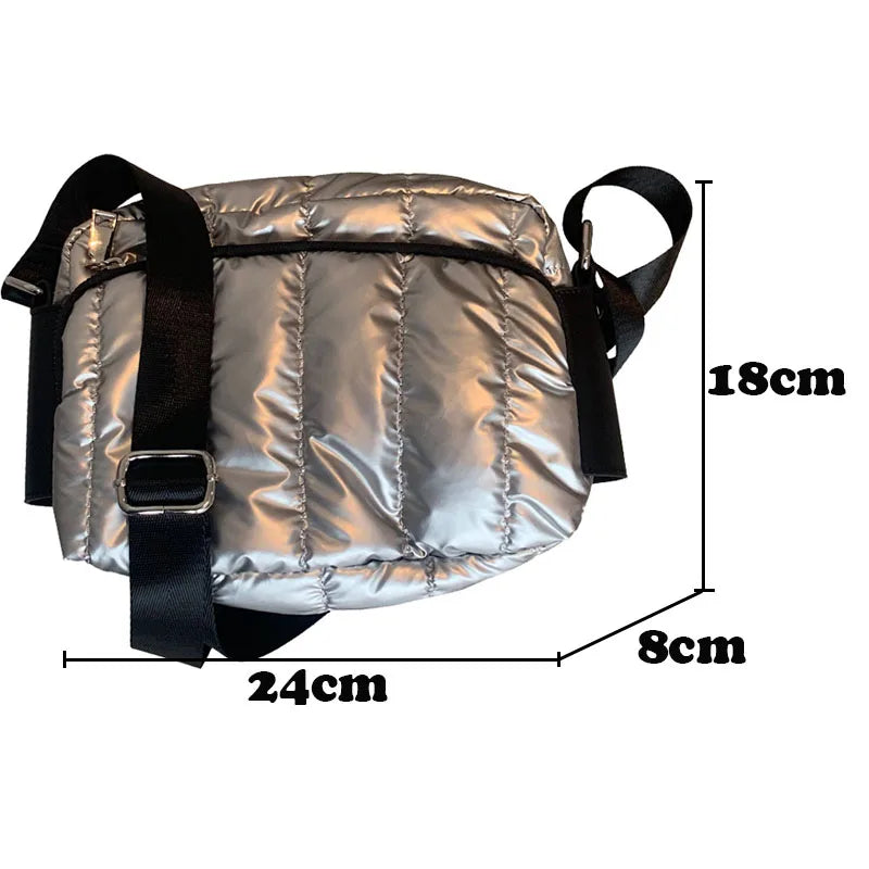 Winter Crossbody Down Bag Shoulder Strap Messenger Pack
