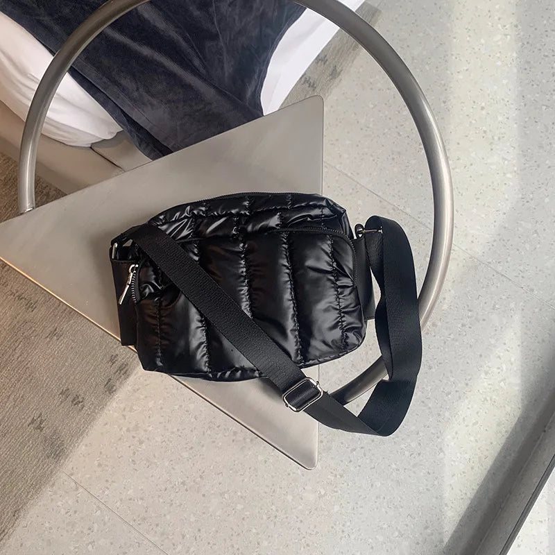 Winter Crossbody Down Bag Shoulder Strap Messenger Pack