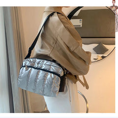 Winter Crossbody Down Bag Shoulder Strap Messenger Pack