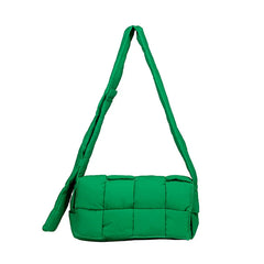 Winter Down Crossbody Bag Fluffy Leather Nylon Purse Shoulder Bags for Women