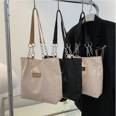 Large PU Leather Tote Bag for Women - Handbag for Students and Shoppers