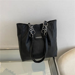 Large PU Leather Tote Bag for Women - Handbag for Students and Shoppers
