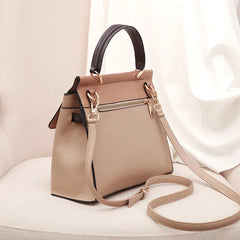 Women's Contrast Shoulder Bag Soft Leather Crossbody