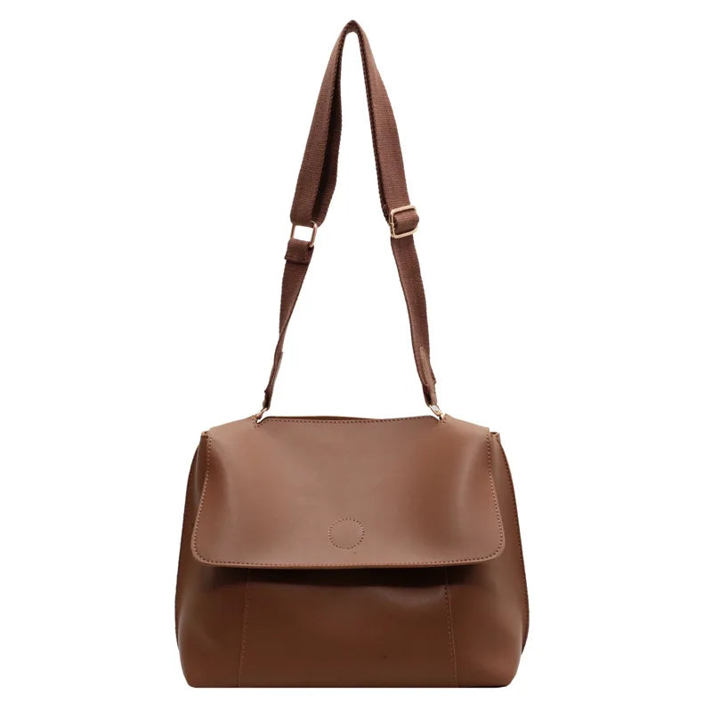 Vintage Soft PU Leather Crossbody Bag Women Shoulder Tote Purse
