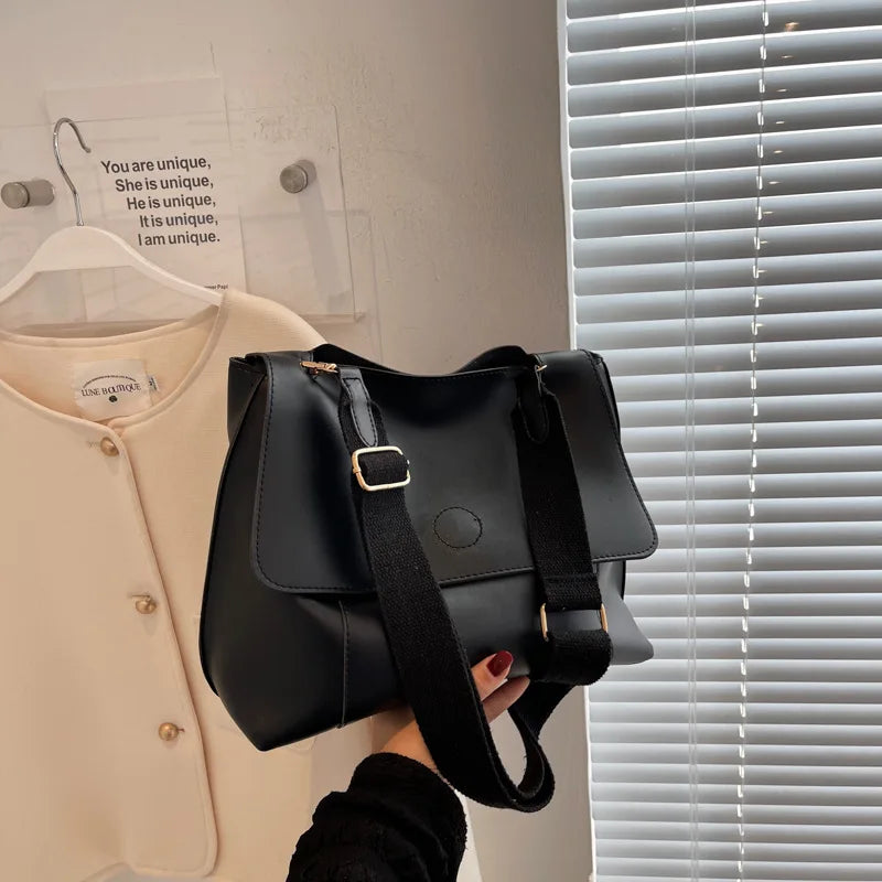 Vintage Soft PU Leather Crossbody Bag Women Shoulder Tote Purse