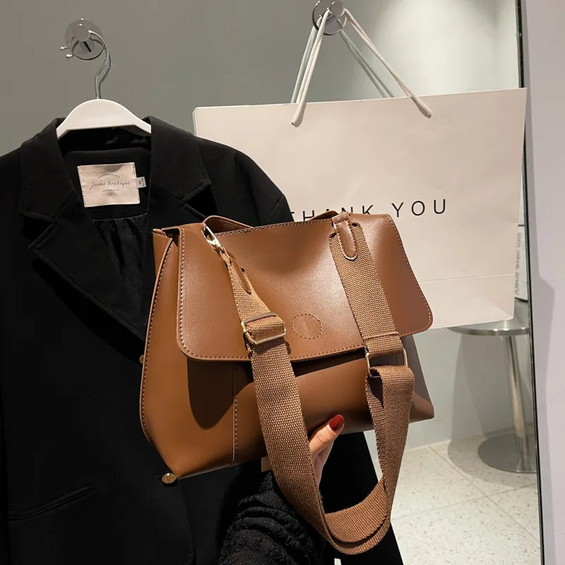 Vintage Soft PU Leather Crossbody Bag Women Shoulder Tote Purse