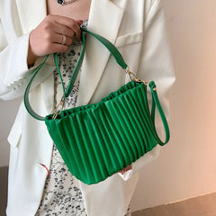 Green Shoulder Bags Female Small Totes Soft PU Leather Messenger Bag
