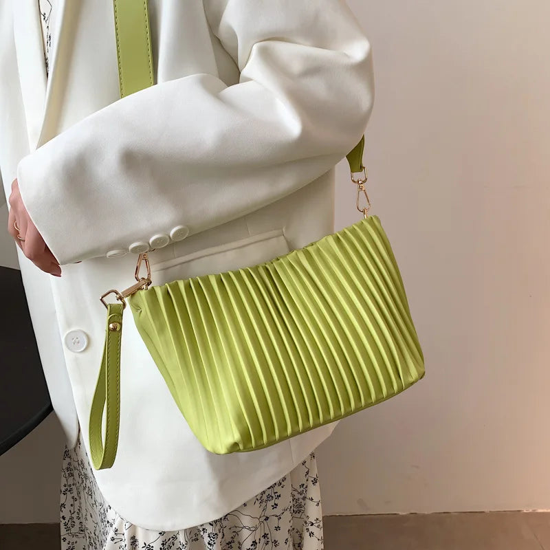 Green Shoulder Bags Female Small Totes Soft PU Leather Messenger Bag