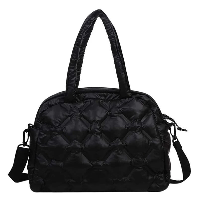 Winter Warm Down Shoulder Bag Large Capacity Shopping Crossbody Tote