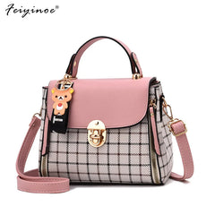 Women Messenger Bags Leather Shoulder Tote Bag Handbag with Cover Bag
