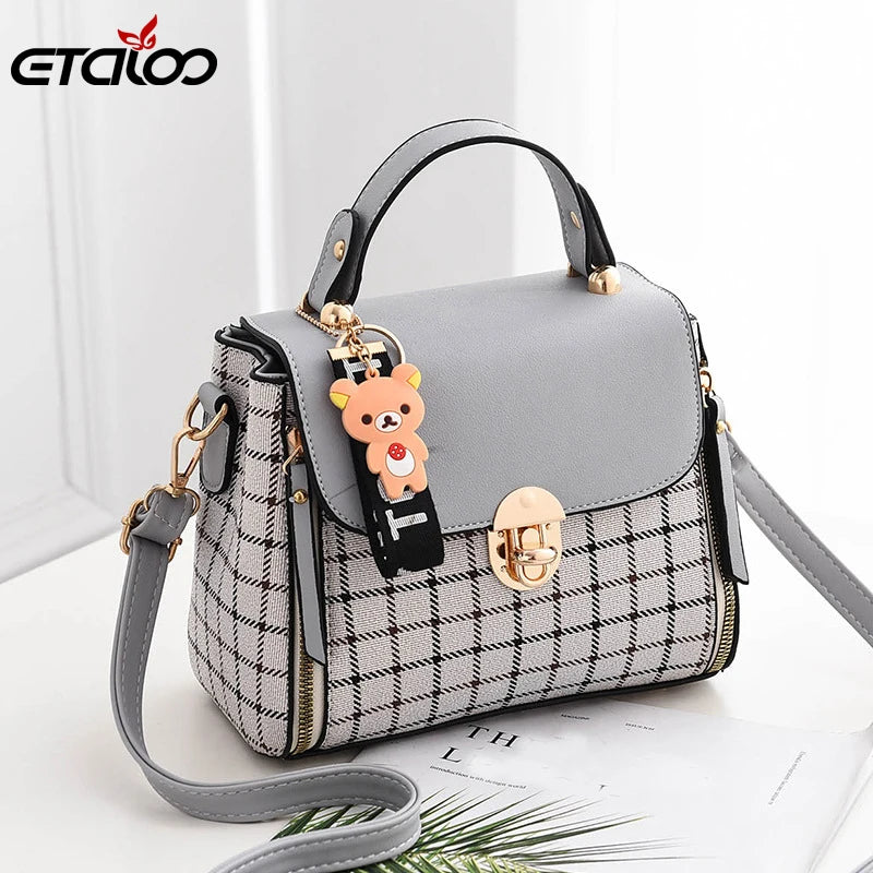 Women Messenger Bags Leather Shoulder Tote Bag Handbag with Cover Bag