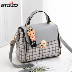 Women Messenger Bags Leather Shoulder Tote Bag Handbag with Cover Bag