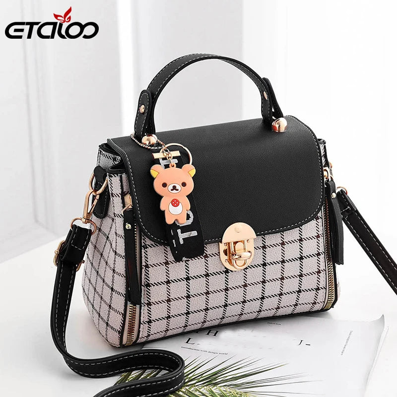 Women Messenger Bags Leather Shoulder Tote Bag Handbag with Cover Bag