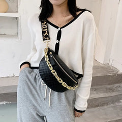 Women Shoulder Bag High Waist Bag Thick chain Shoulder Crossbody Chest Bag
