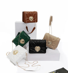 Heart Shoulder Bag Retro Square Female Bag Crossbody Bags for Women