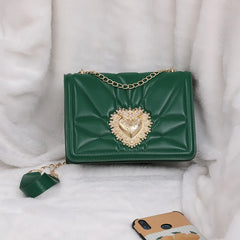 Heart Shoulder Bag Retro Square Female Bag Crossbody Bags for Women