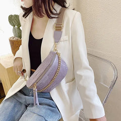 Women's Fanny Pack Thick Chain Shoulder Crossbody Bag