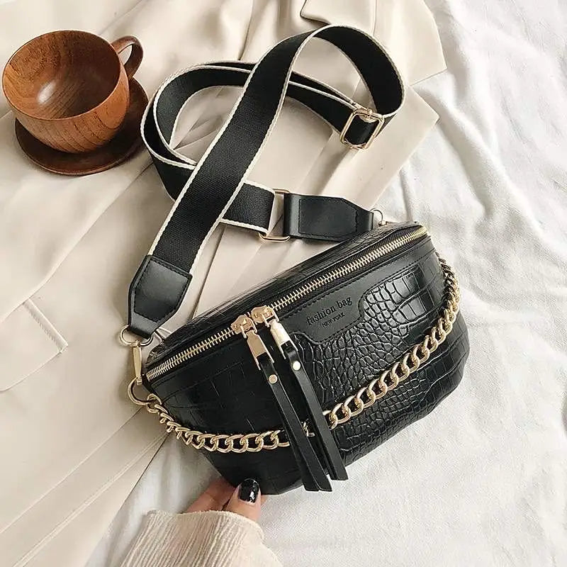 Women's Fanny Pack Thick Chain Shoulder Crossbody Bag