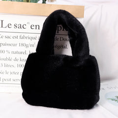 Faux Fur Handbag Soft Plush Shoulder Bag Purse Tote Bags
