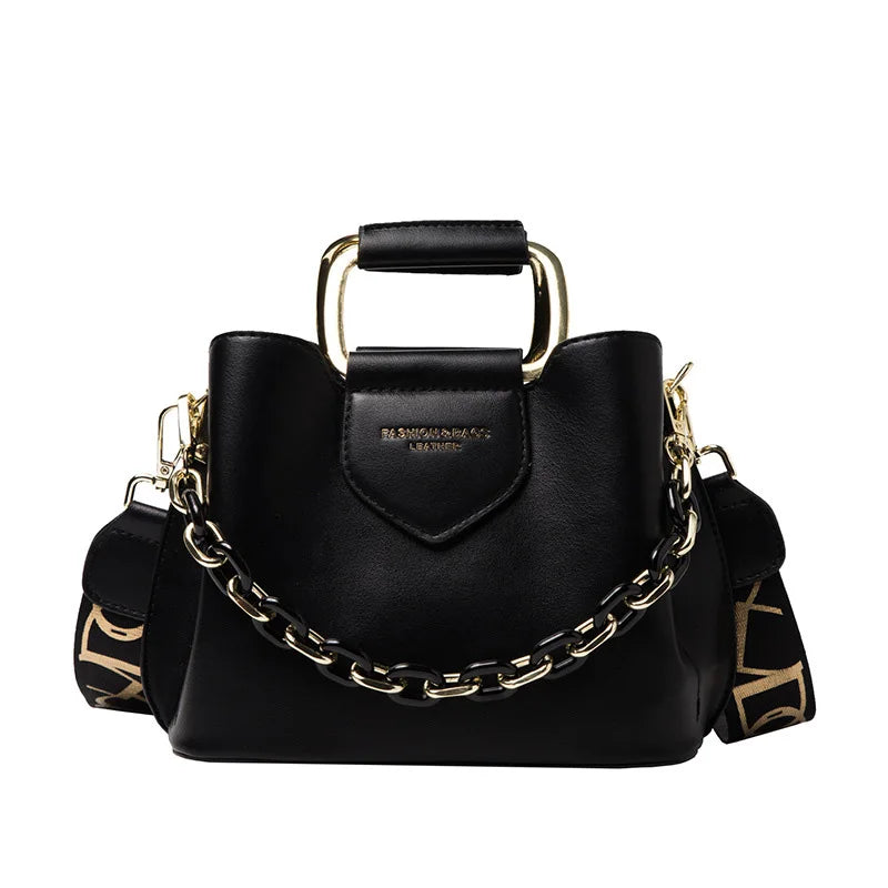 Women's PU Leather Bucket Crossbody Bags Classic Shoulder Bags
