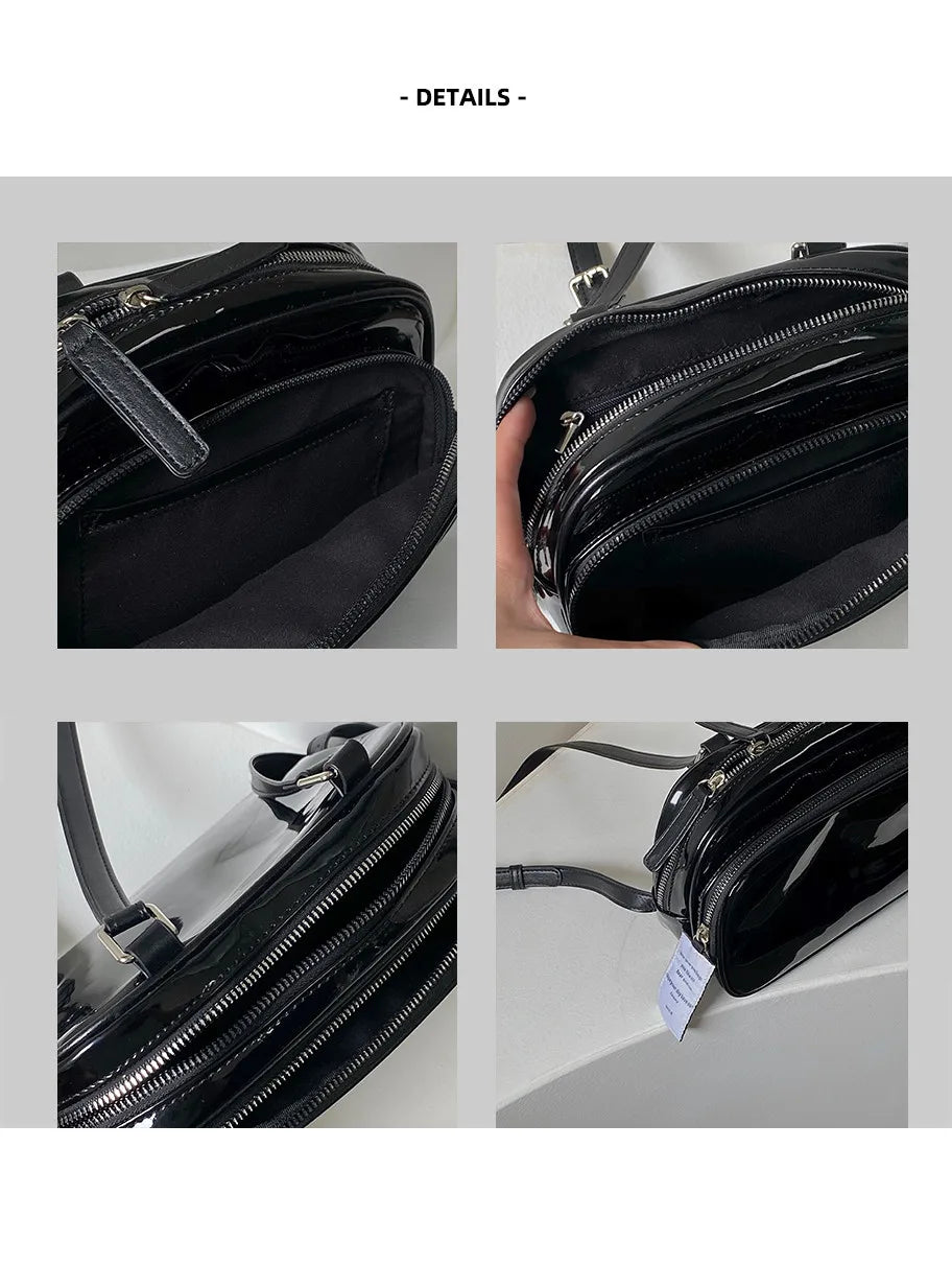 Small Women's Patent Leather Backpack for Girls