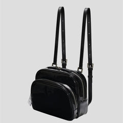 Small Women's Patent Leather Backpack for Girls