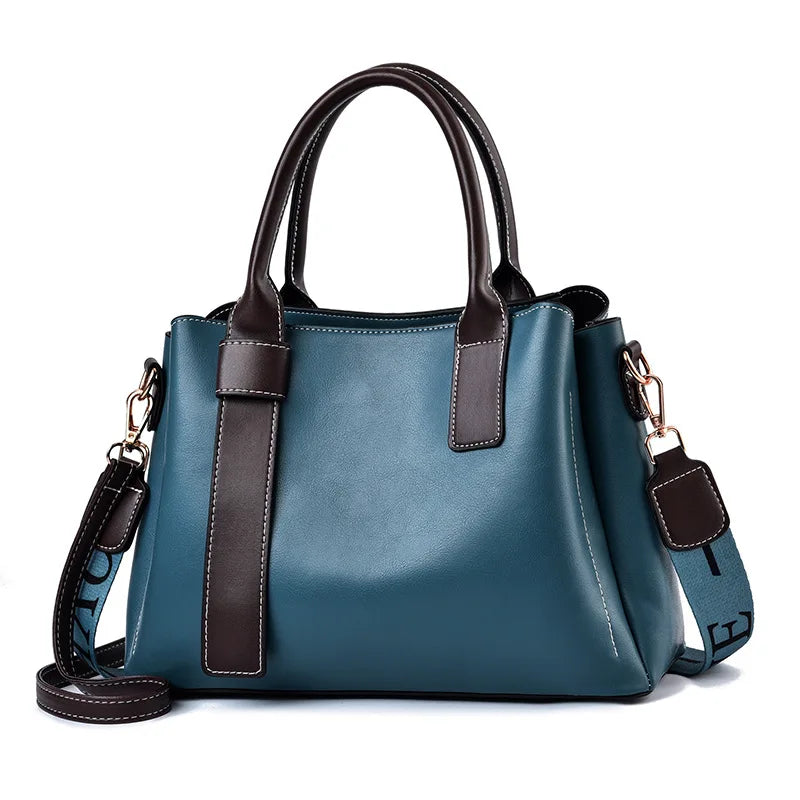 European American Soft Leather Messenger Shoulder Bag Women