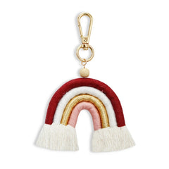 M6CC Rainbow Car Keychain Braided Rope Key Chain Women Trinket Charm