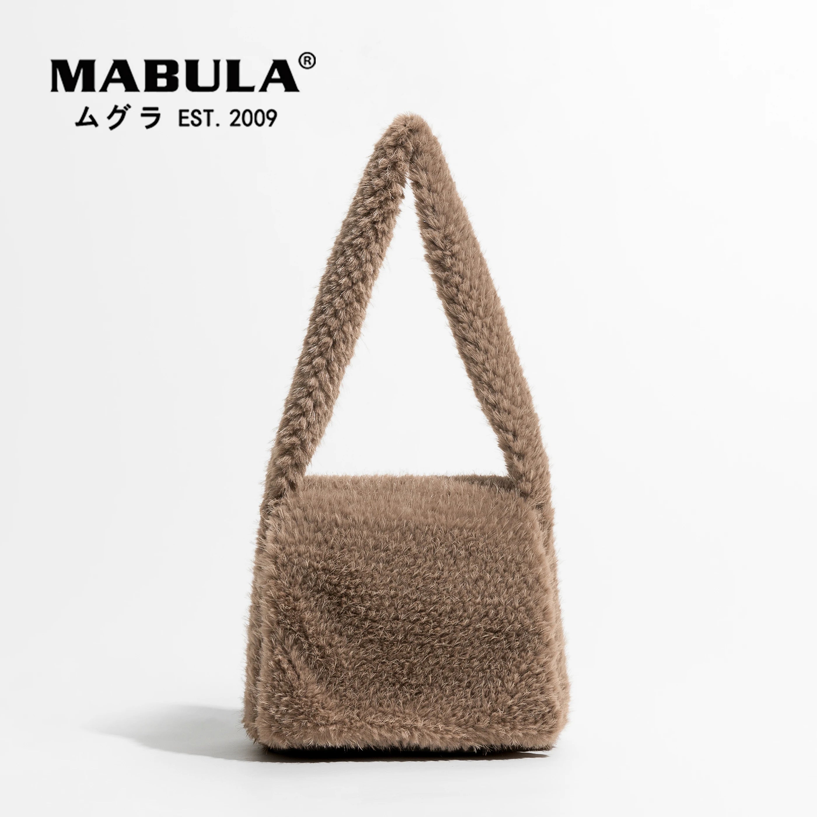 Faux Fur Shoulder Bag for Women Hobo Purse Top Handle Handbag