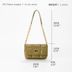 Quilted Soft Leather Women Shoulder Bags Padded Phone Purse Flap Tote Handbags