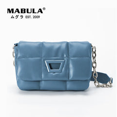 Quilted Soft Leather Women Shoulder Bags Padded Phone Purse Flap Tote Handbags