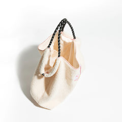 Rabbit Print Faux Fur Shoulder Bag Large Capacity Tote Female Purse