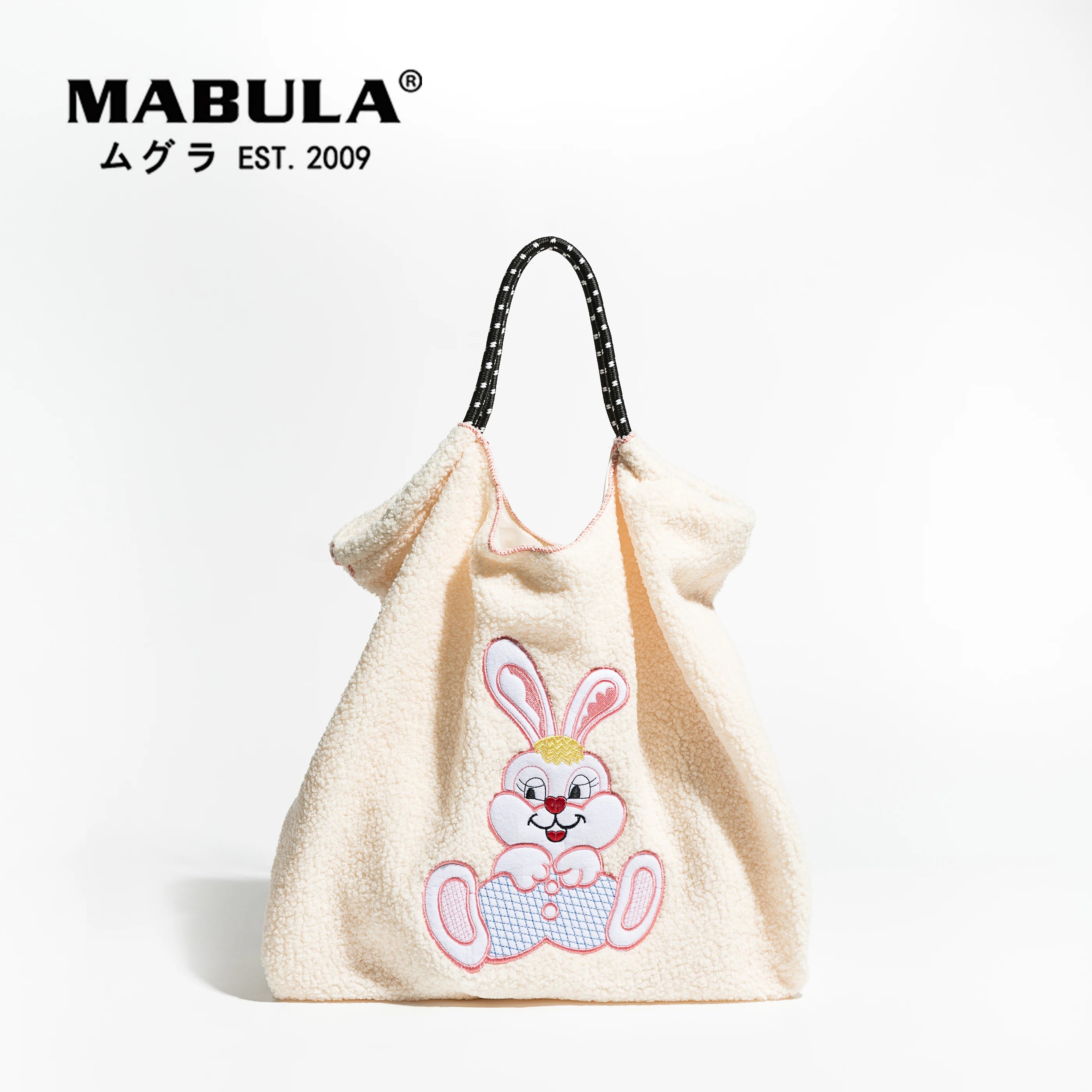 Rabbit Print Faux Fur Shoulder Bag Large Capacity Tote Female Purse