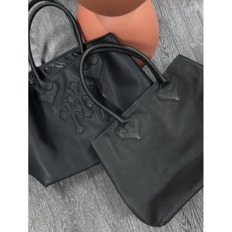 MBTI Casual Soft Tote Bag Summer Pu Leather Large Capacity Shoulder Bag