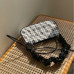 MBTI Plaid Shoulder Bag for Women All-match Crossbody Handbag