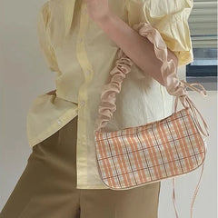 MBTI Plaid Shoulder Bag for Women All-match Crossbody Handbag