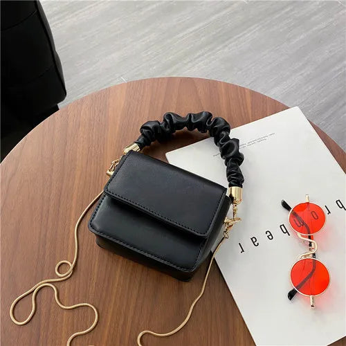 Mini PU Leather Shoulder Bag for Women Chain Hand Bag Female Travel Purse