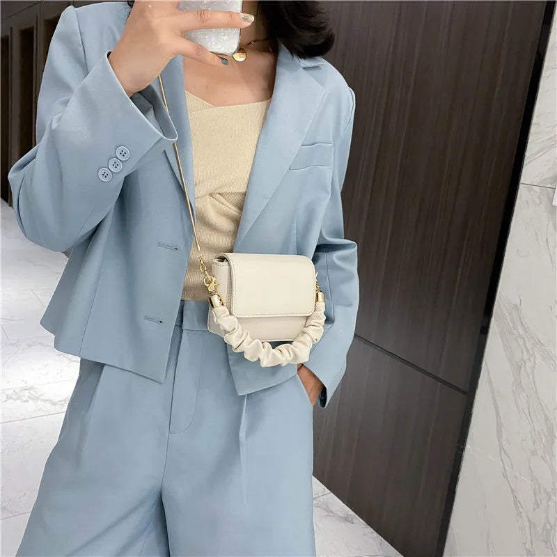 Mini PU Leather Shoulder Bag for Women Chain Hand Bag Female Travel Purse