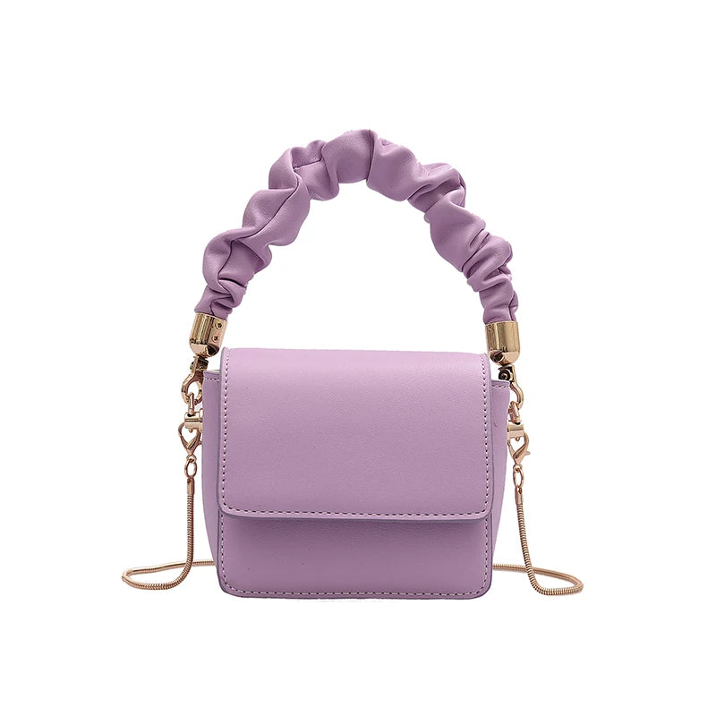 Mini PU Leather Shoulder Bag for Women Chain Hand Bag Female Travel Purse